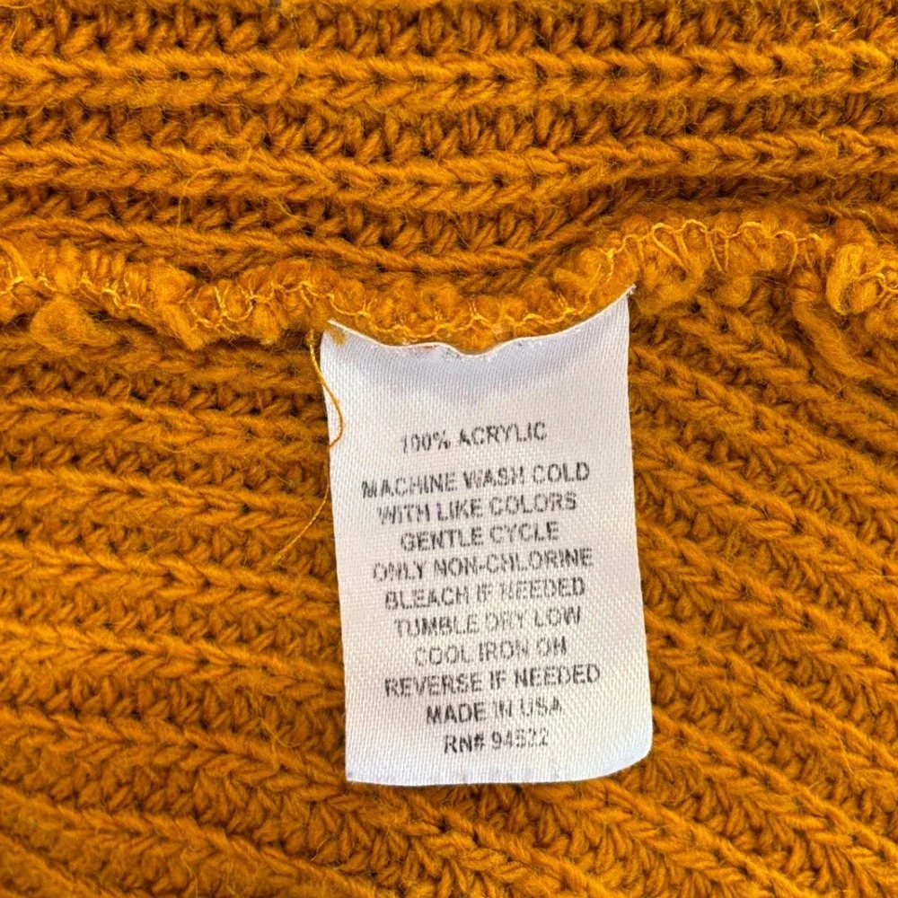 Say What Mustard‎ Yellow Shaker Knit Crew Neck Pullover Sweater Womens Medium